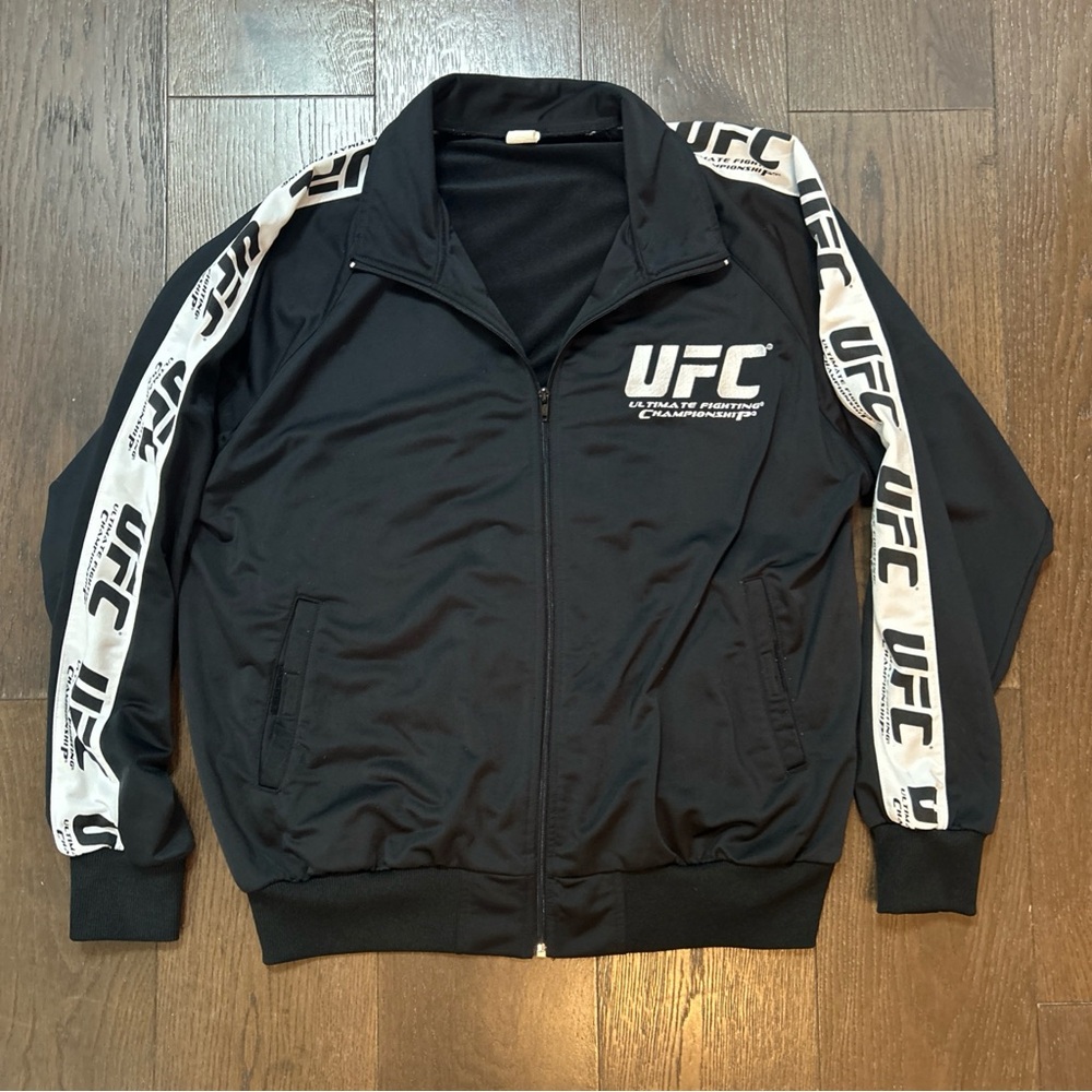 Vintage UFC MMA Jacket Mens Large Black Full Zip Rare